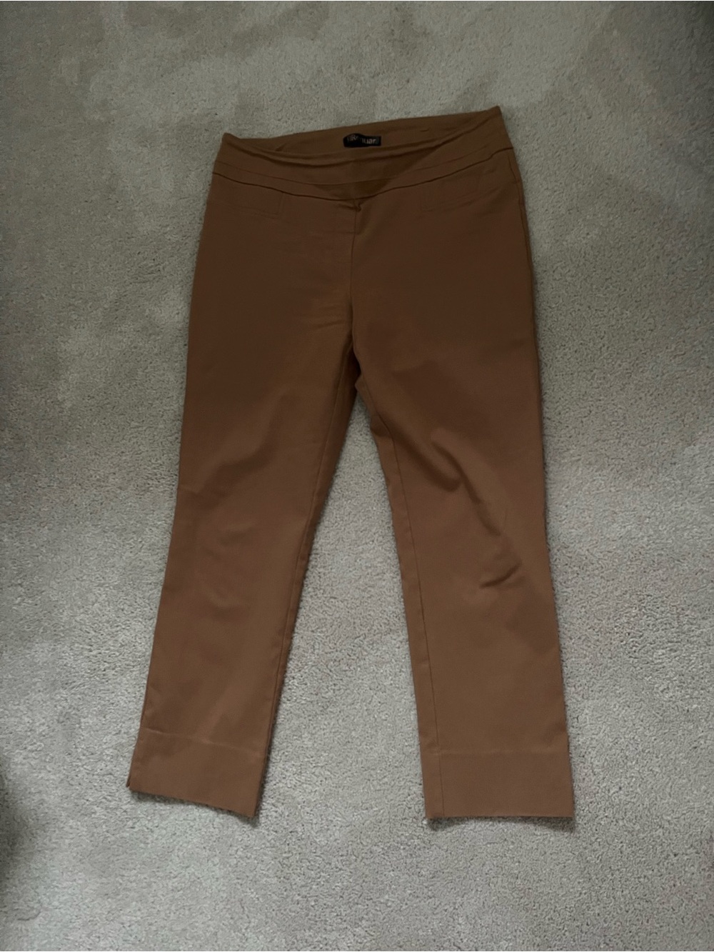 Renuar Stretch Ankle Pants in Caramel Brown
